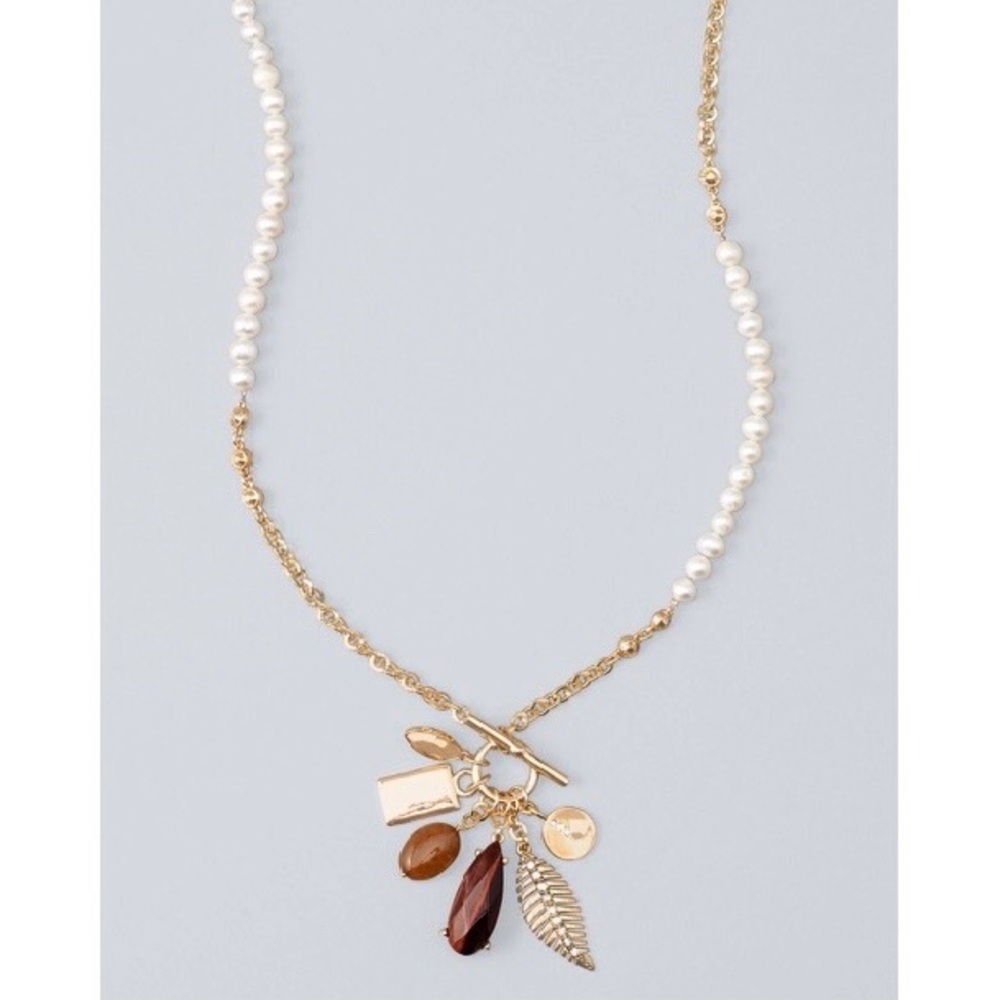 WHBM TIGER EYE CHARM PENDANT NECKLACE